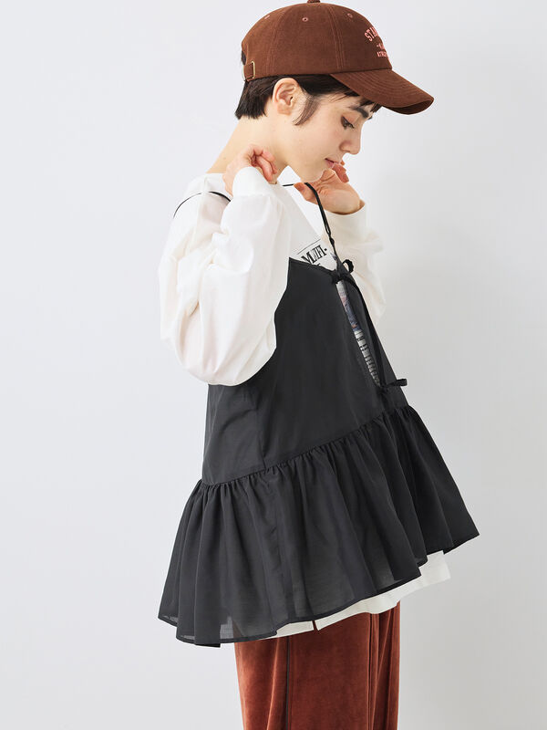 セール】 前後2wayキャミビスチェ（オフホワイト/ブラック/ブラウン
