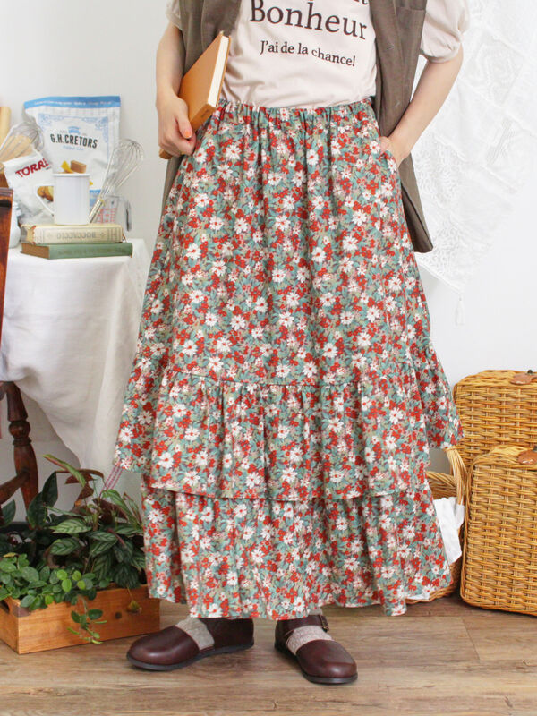 柄アソート裾重ねスカート（ボトムス/スカート）【セール】｜Samansa