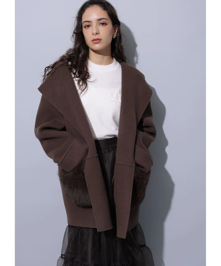 Arpege story ファーフード付きMINOTECH中綿コート