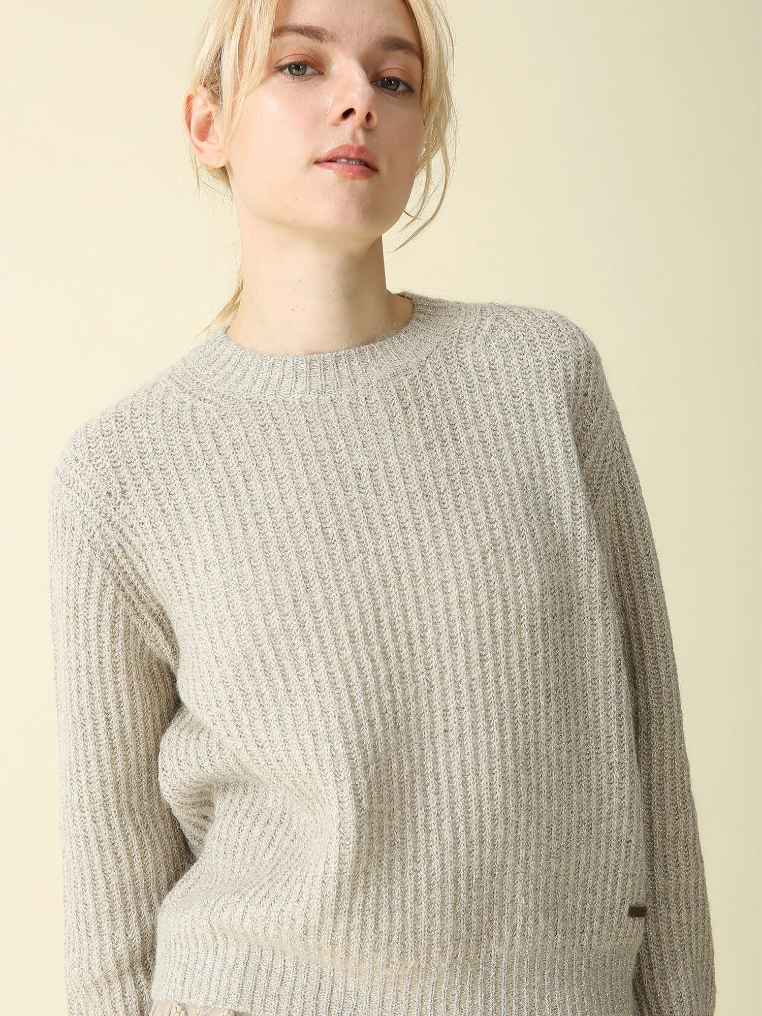 日本製】 ラメリリー リブ ニット セーター ｜ MORABITO BLANC