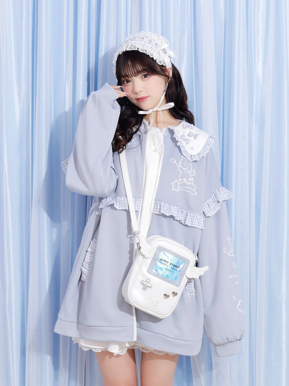 羽付きゲームショルダーバッグ（ショルダーバッグ｜黒・白）｜【公式