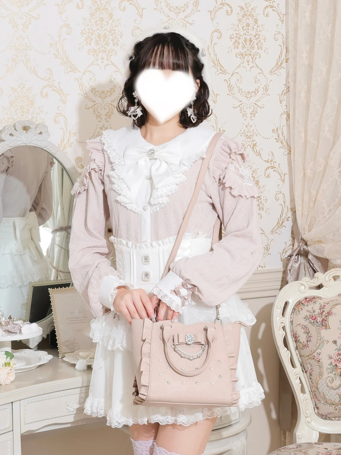 さきまるちゃんコラボ♡キラキラビジュー2wayショルダーバッグ