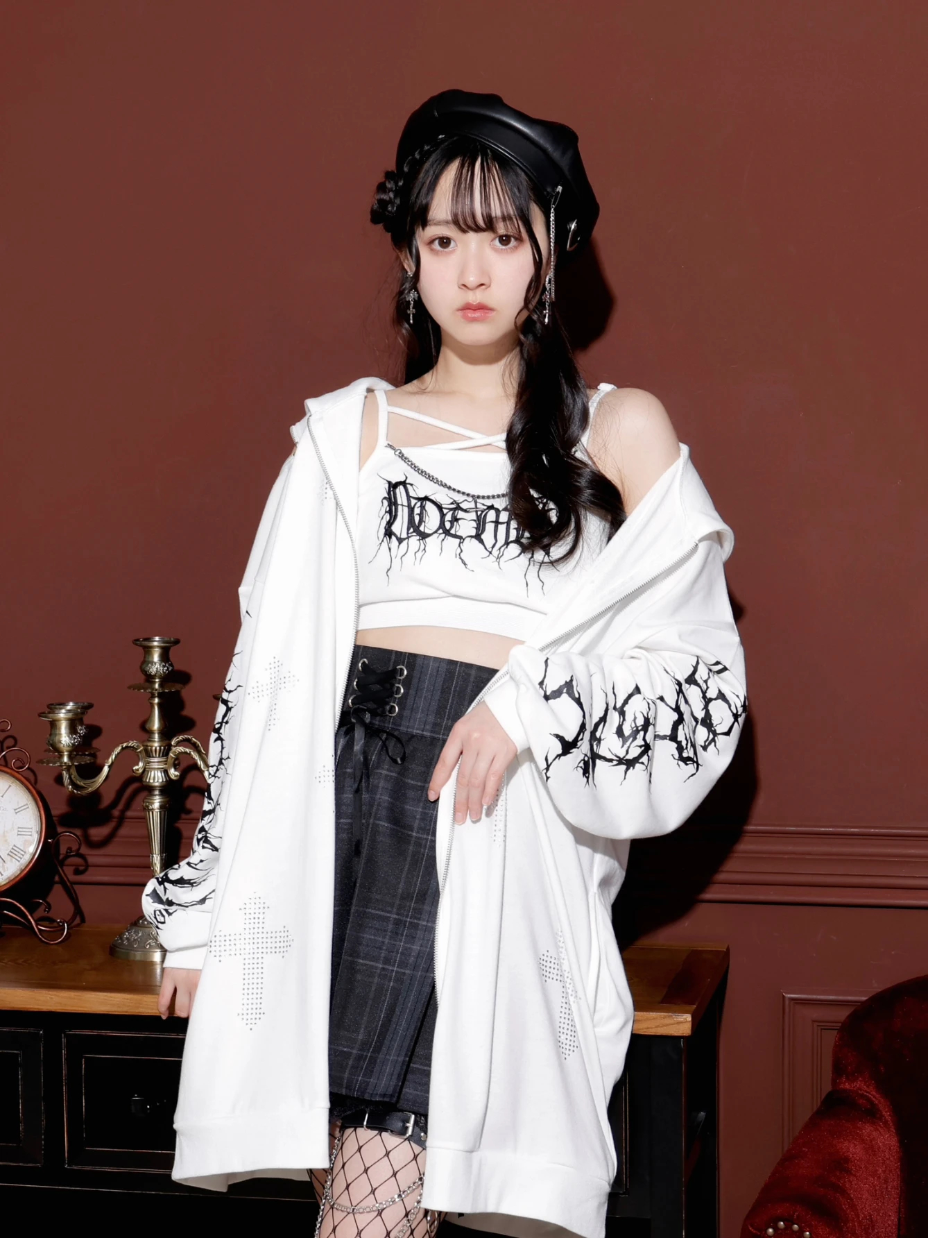 クロスチェーンゴシック刺繡ブラトップ（キャミソール・タンクトップ