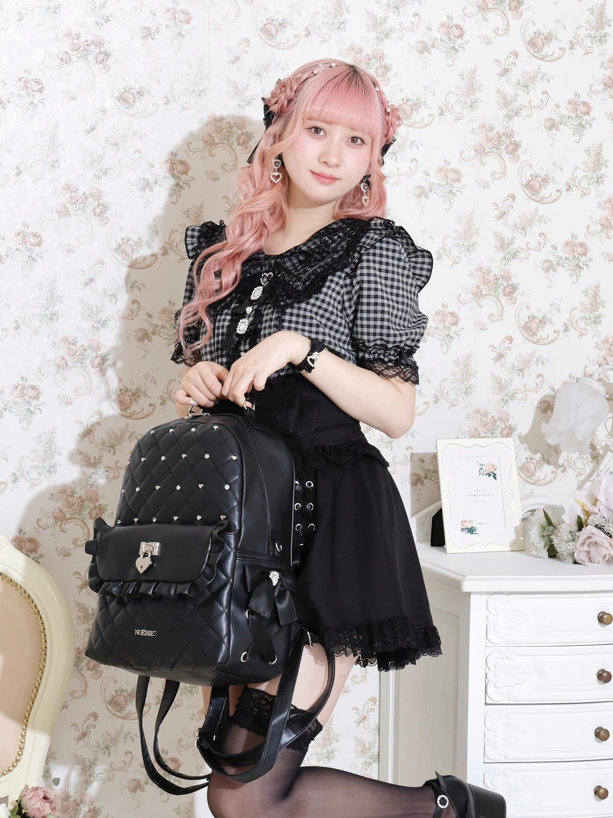 キルティングA4リュック（リュック｜ピンク・黒）｜【公式】かわいい