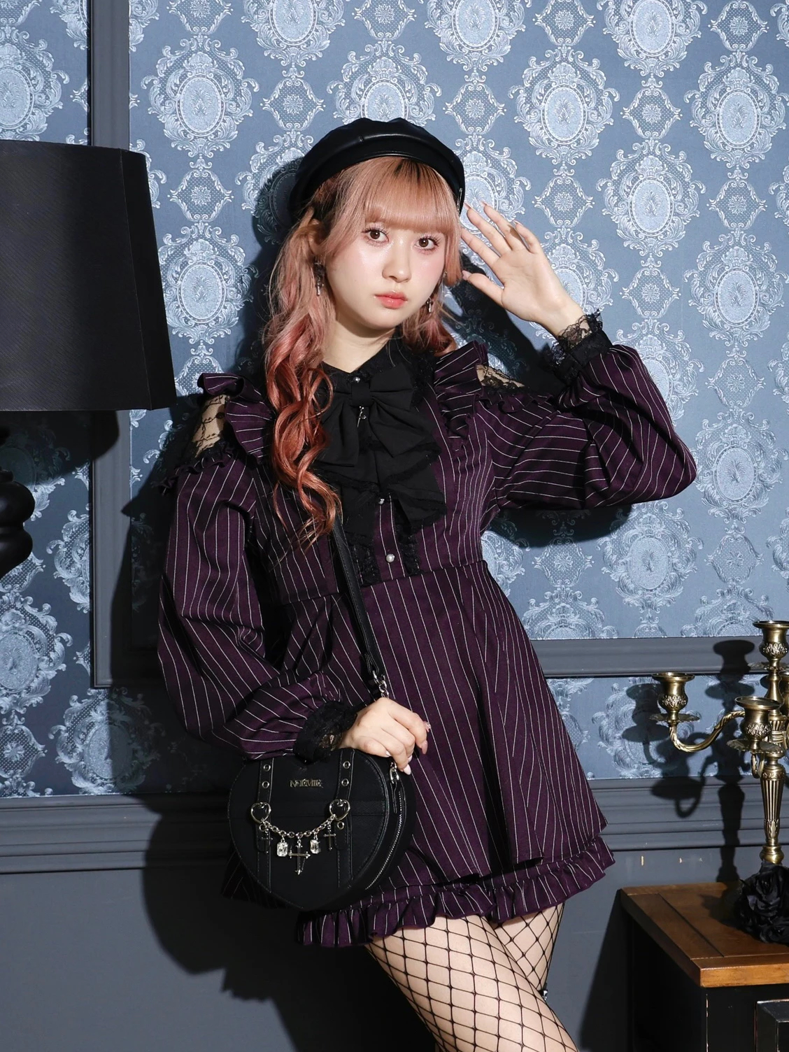 チェーン付きハートショルダーバッグ（ショルダーバッグ｜黒）｜【公式