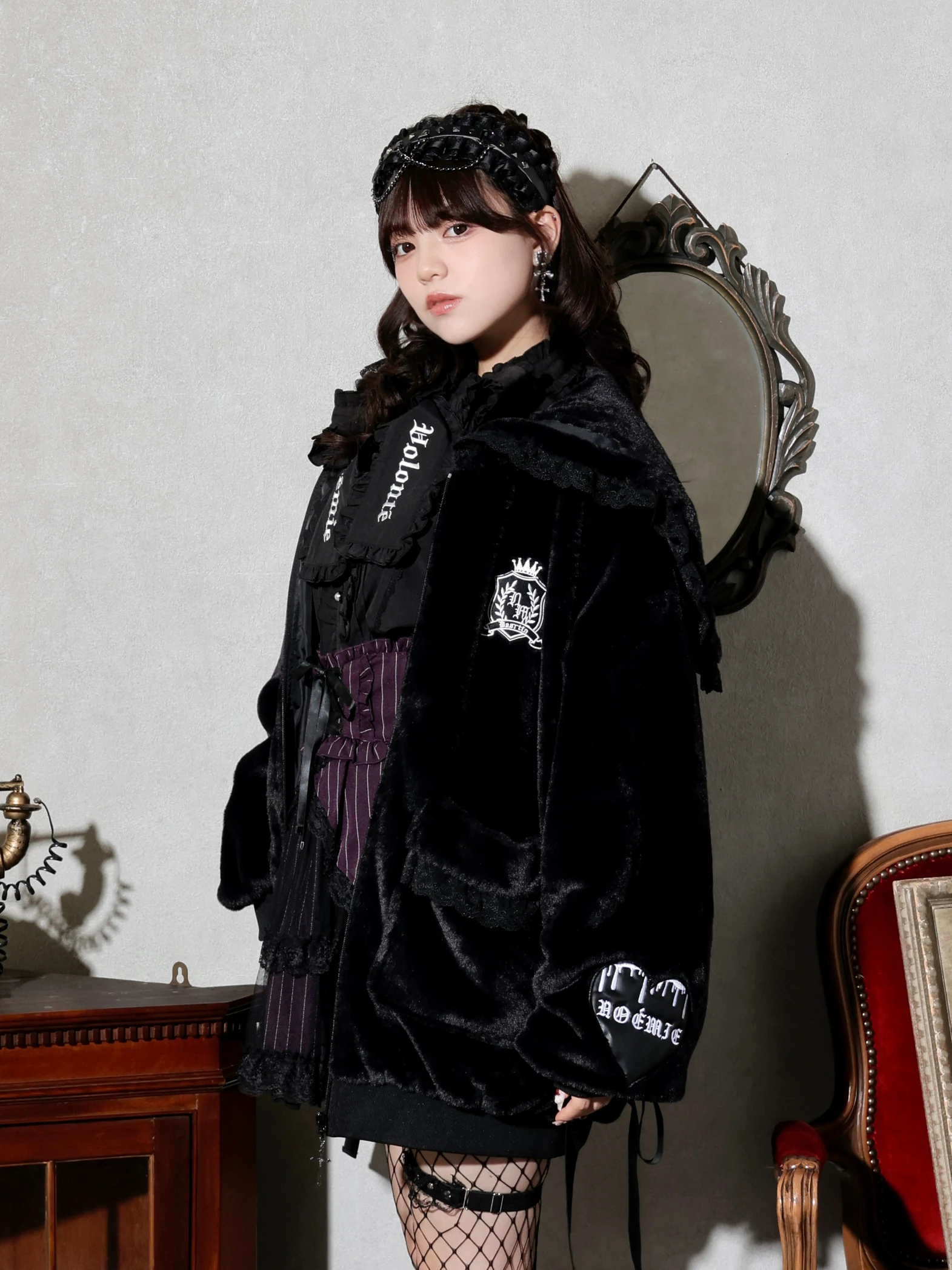 ゴシックスピンドルファーブルゾン（ブルゾン｜オフホワイト・黒