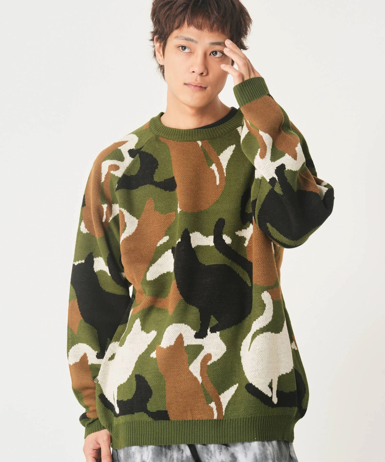 アニマルカモフラジャガードニット（MENS/WOMENS)｜ファッション通販