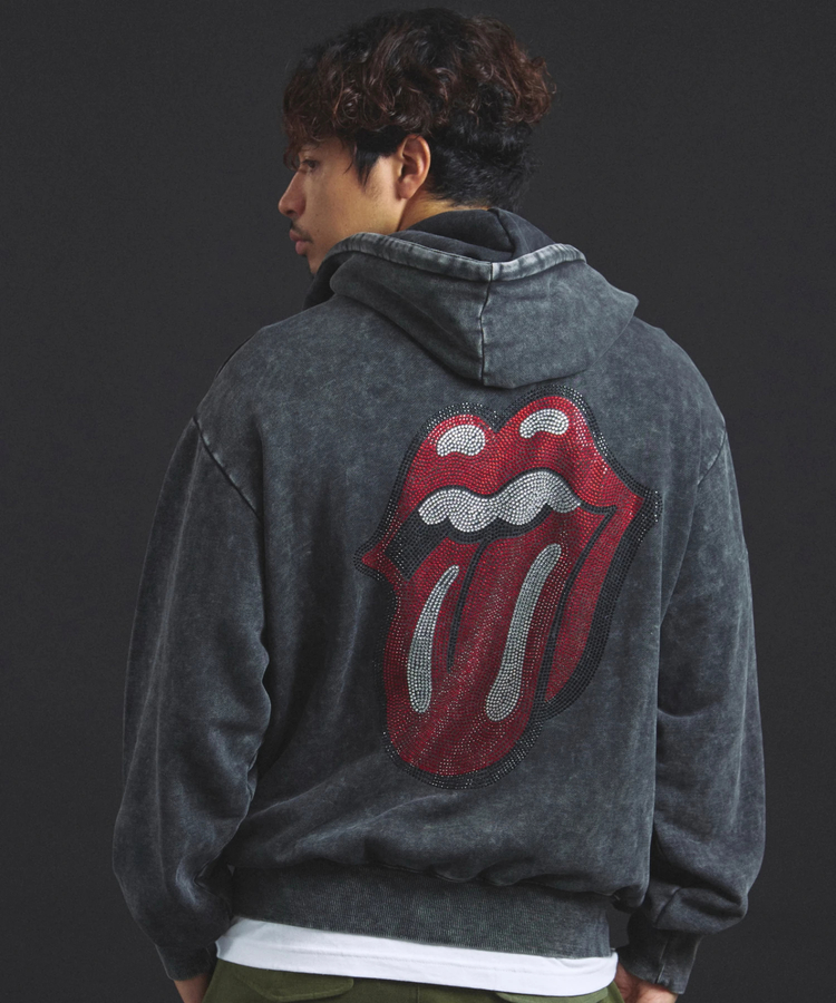 The Rolling Stones×JACKROSE】 Lips&Tongue ラインストーンZIP