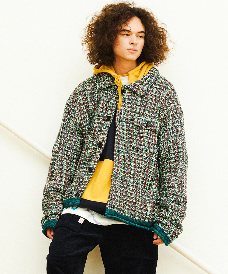 CRAZY MIX ニットツイードシャツ (MENS/WOMENS)｜ファッション通販