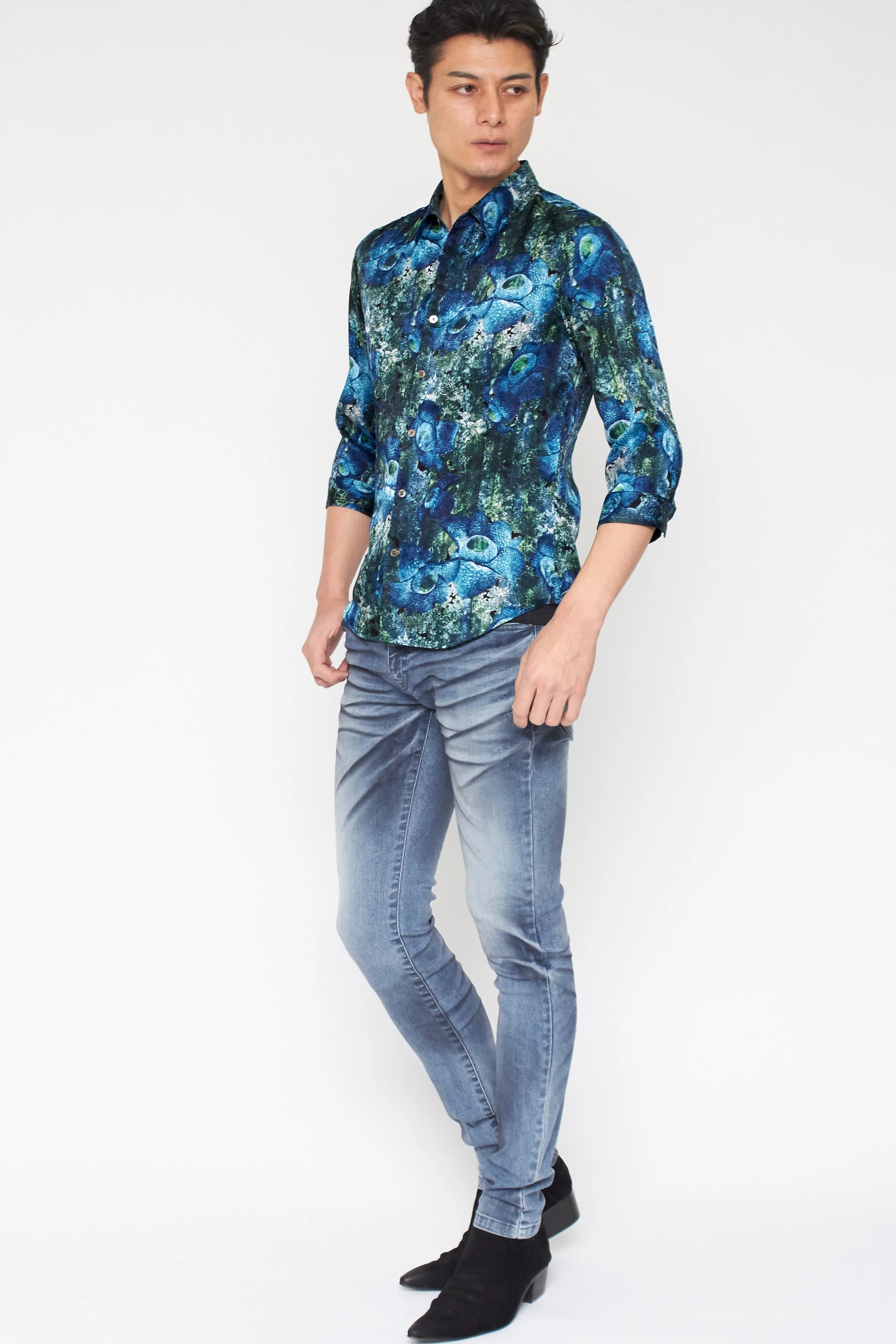 TORNADO MART∴ラフレシアプリント7分袖シャツ / TORNADO MART