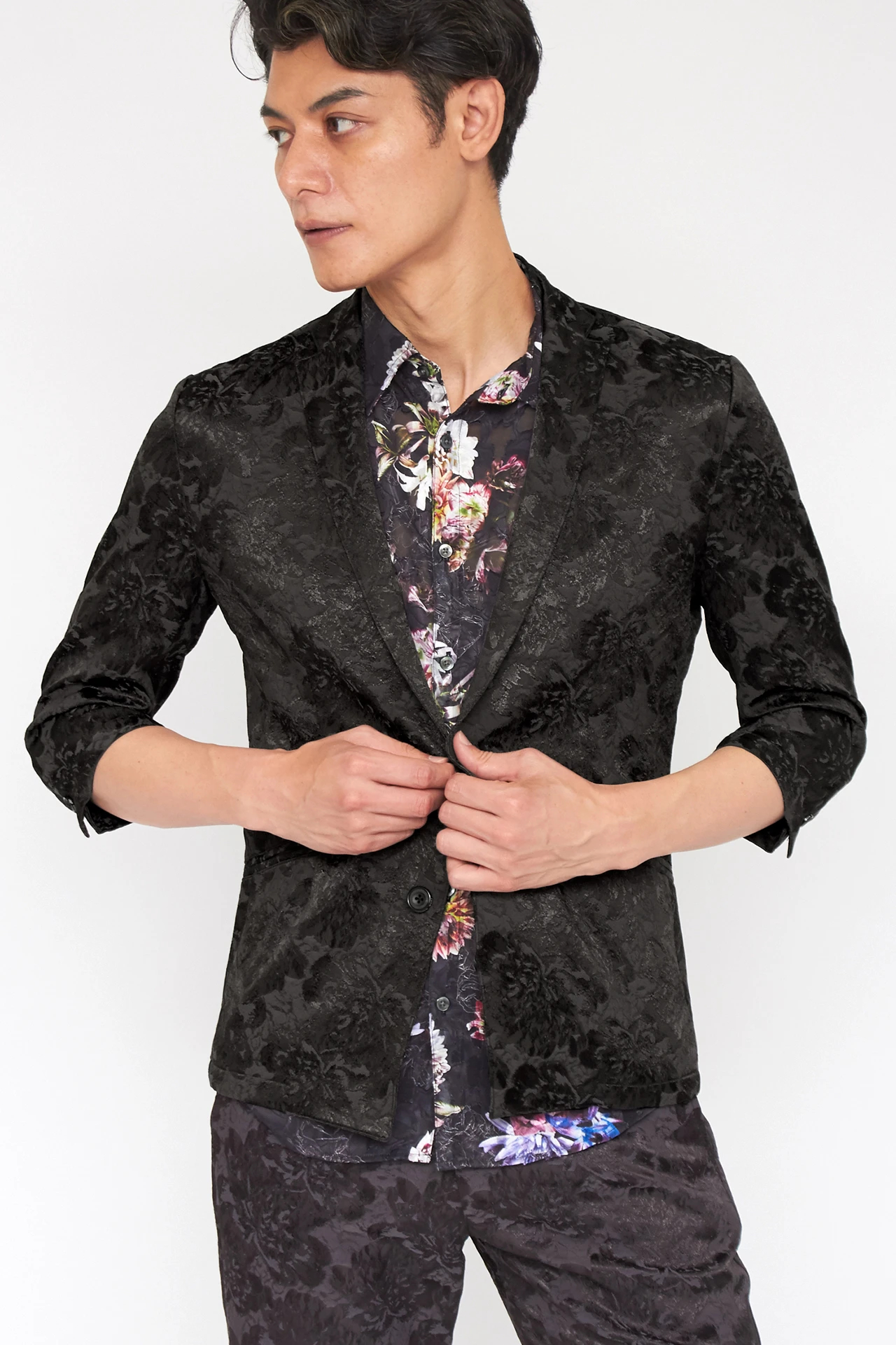 TORNADO MART∴シルキーフラワーJQ7分袖ジャケット / TORNADO MART