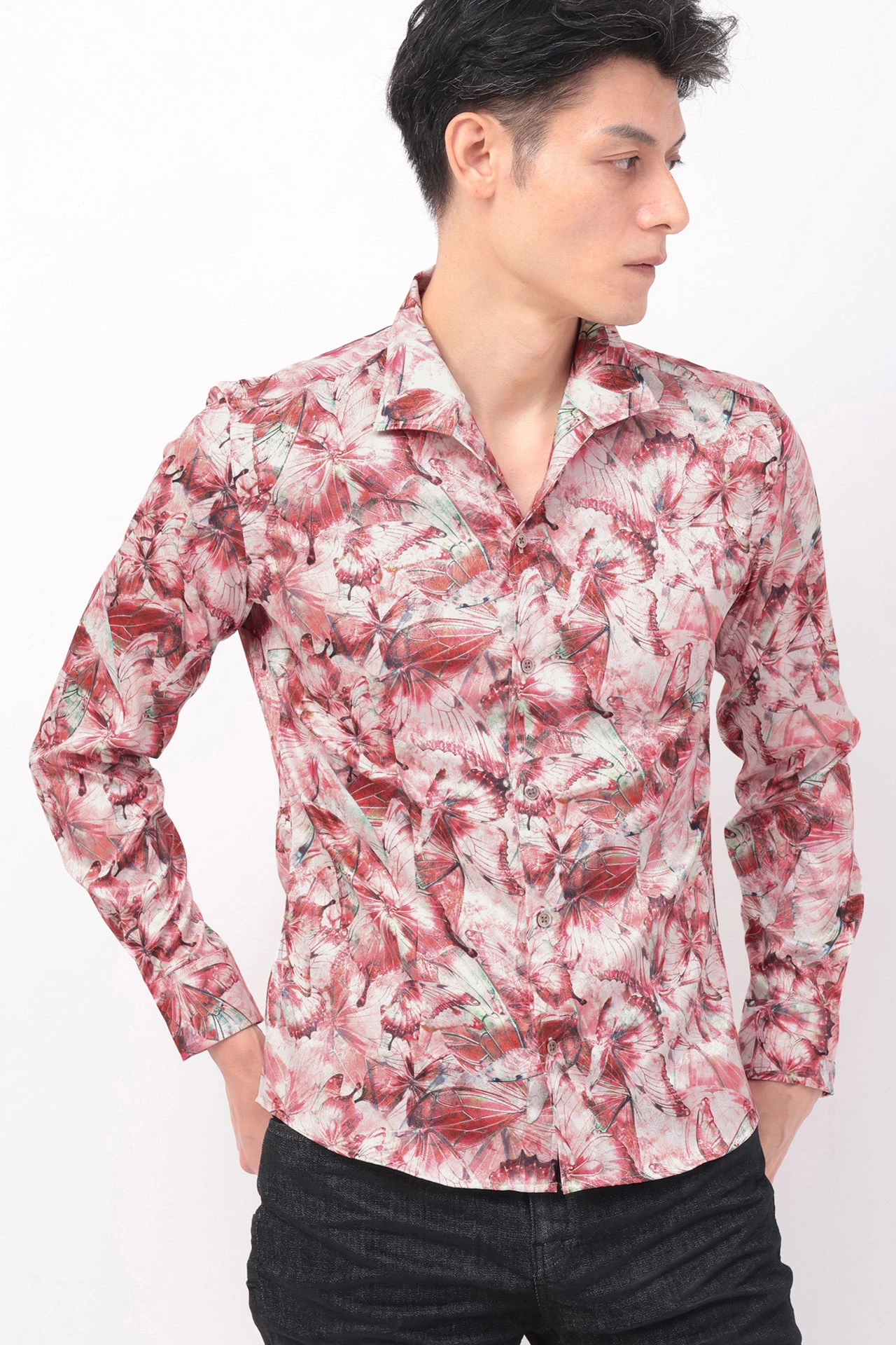 TORNADO MART∴ジュエルバタフライプリントシャツ / TORNADO MART