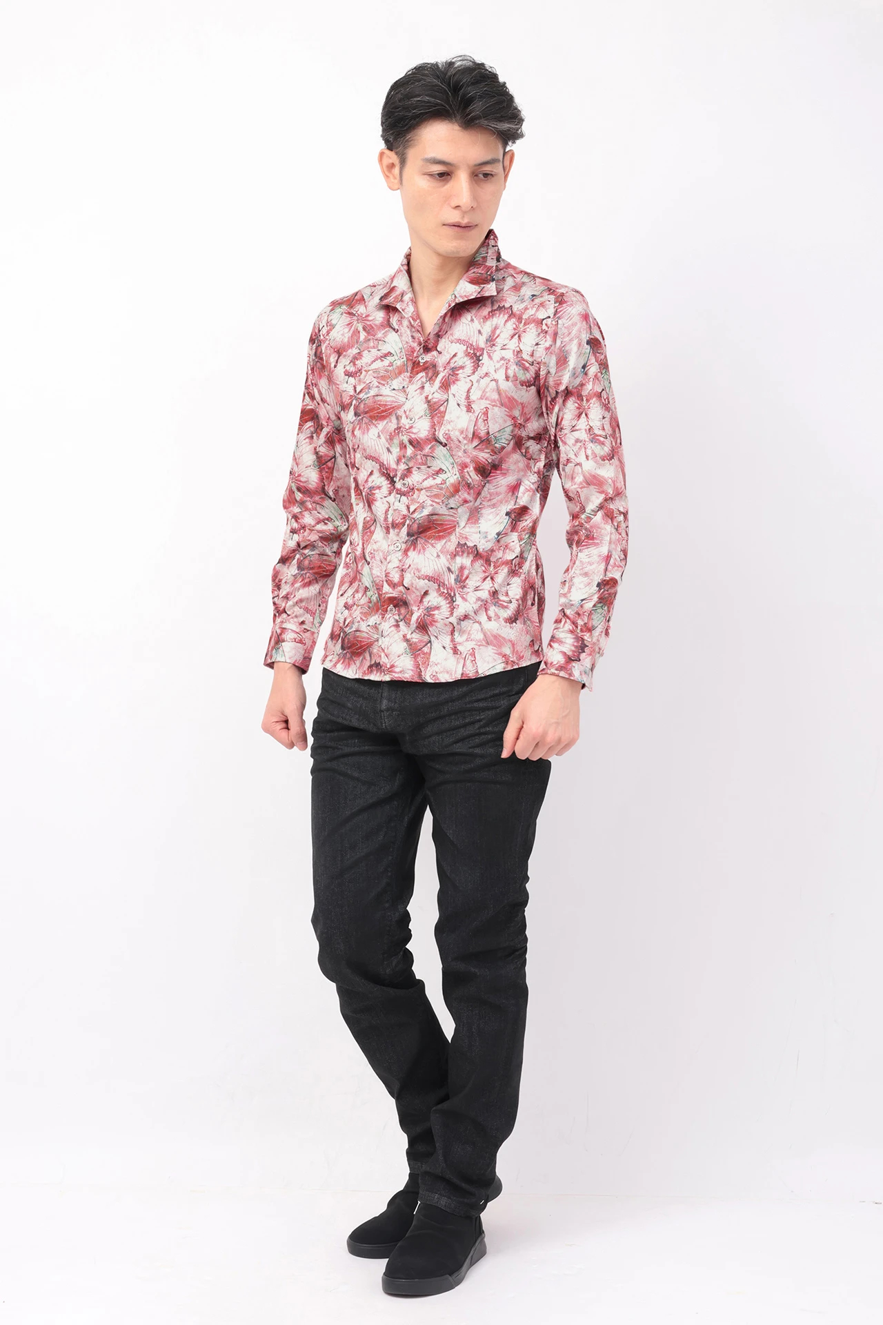 TORNADO MART∴ジュエルバタフライプリントシャツ / TORNADO MART