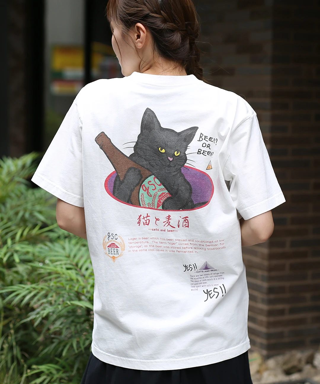 go slow caravan 猫と麦酒バイオTシャツ【WEB限定】 / Tシャツ
