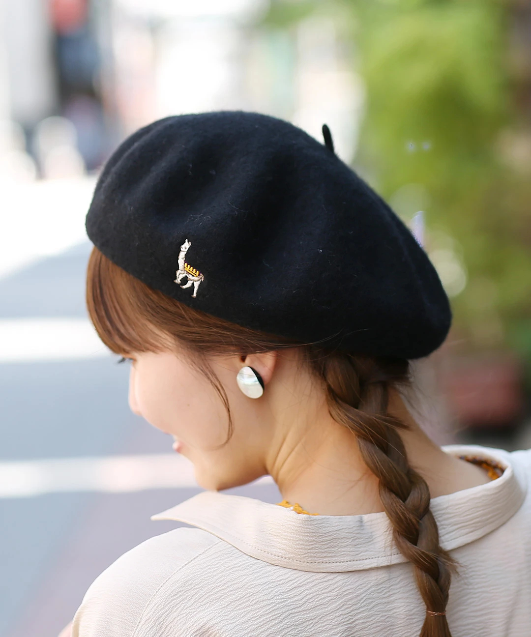 ワンポイントリャマベレー帽 / ベレー帽 | エスニックファッション