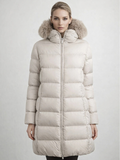 ラビットファー襟ベルト付きダウンコート / DIEGO M（ディエゴエム