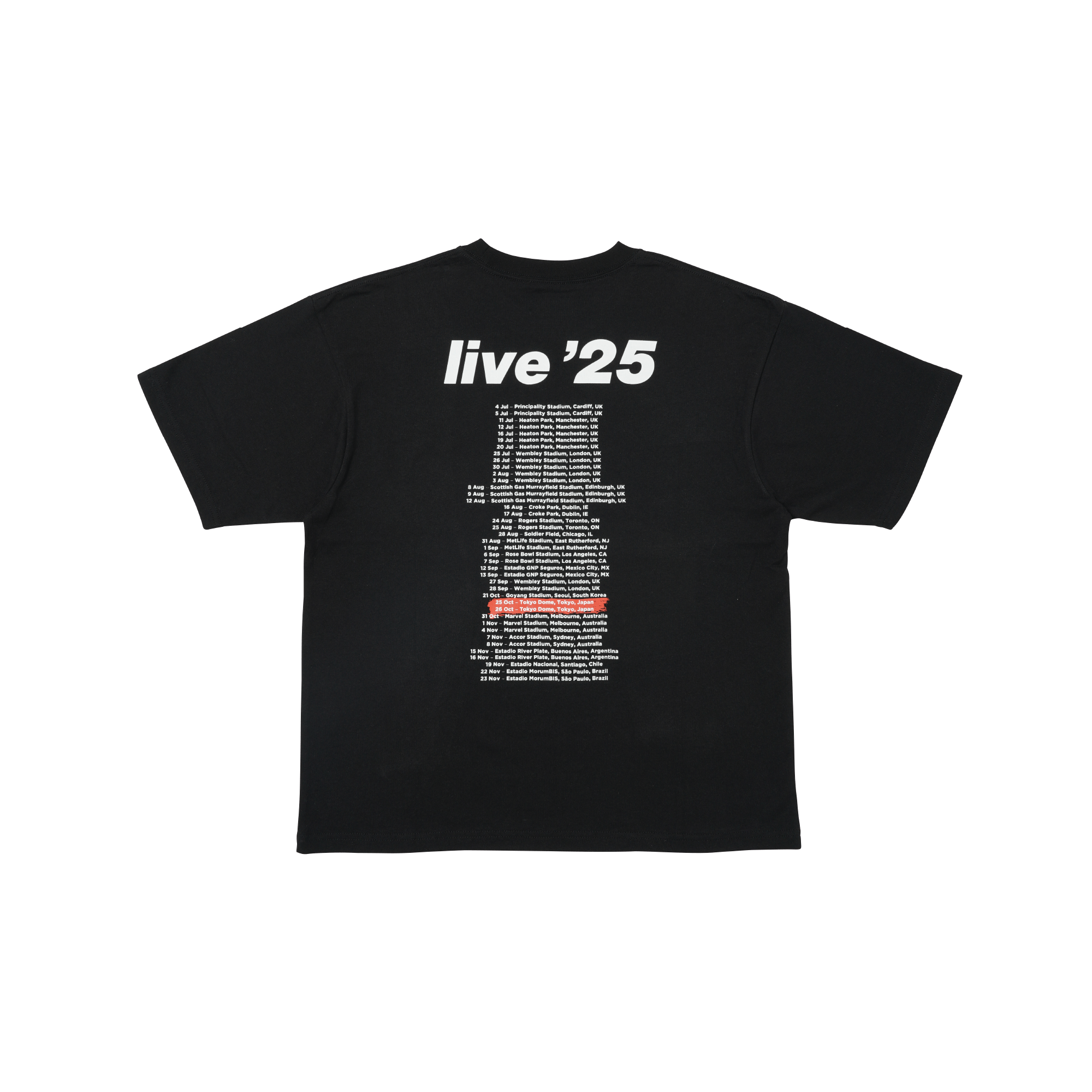 Tシャツ オアシス ライブ'25 【日本限定】Black | Oasis Live '25