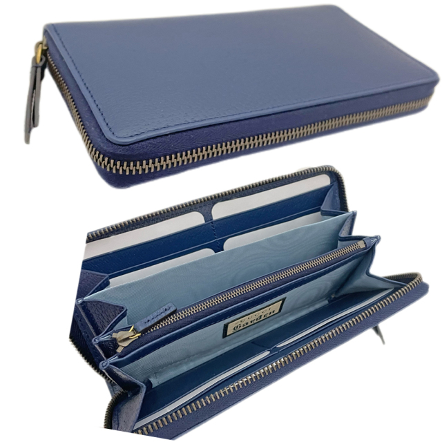 グッチガーデン チェリー ラウンドファスナー長財布 紺 GUCCI garden