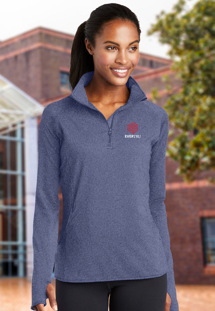 Sport-Tek® Ladies Sport-Wick® Stretch 1/2-Zip Pullover - Heathered