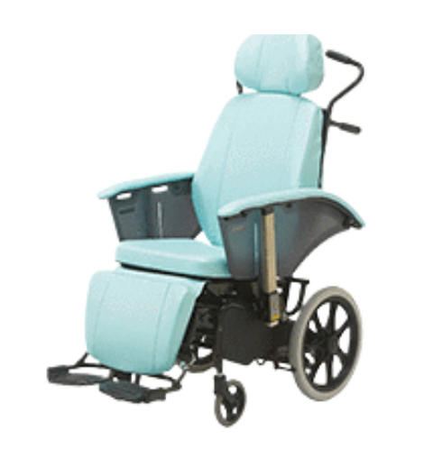 フルリクライニング 車椅子レザーシート(ブルー)｜製品情報｜株式会社