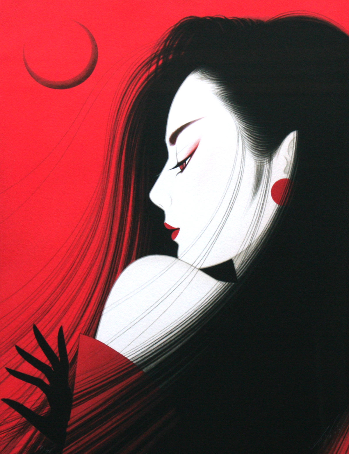 鶴田一郎「Black Moon」ジークレー版画 | J-spirit gallery KYOTO