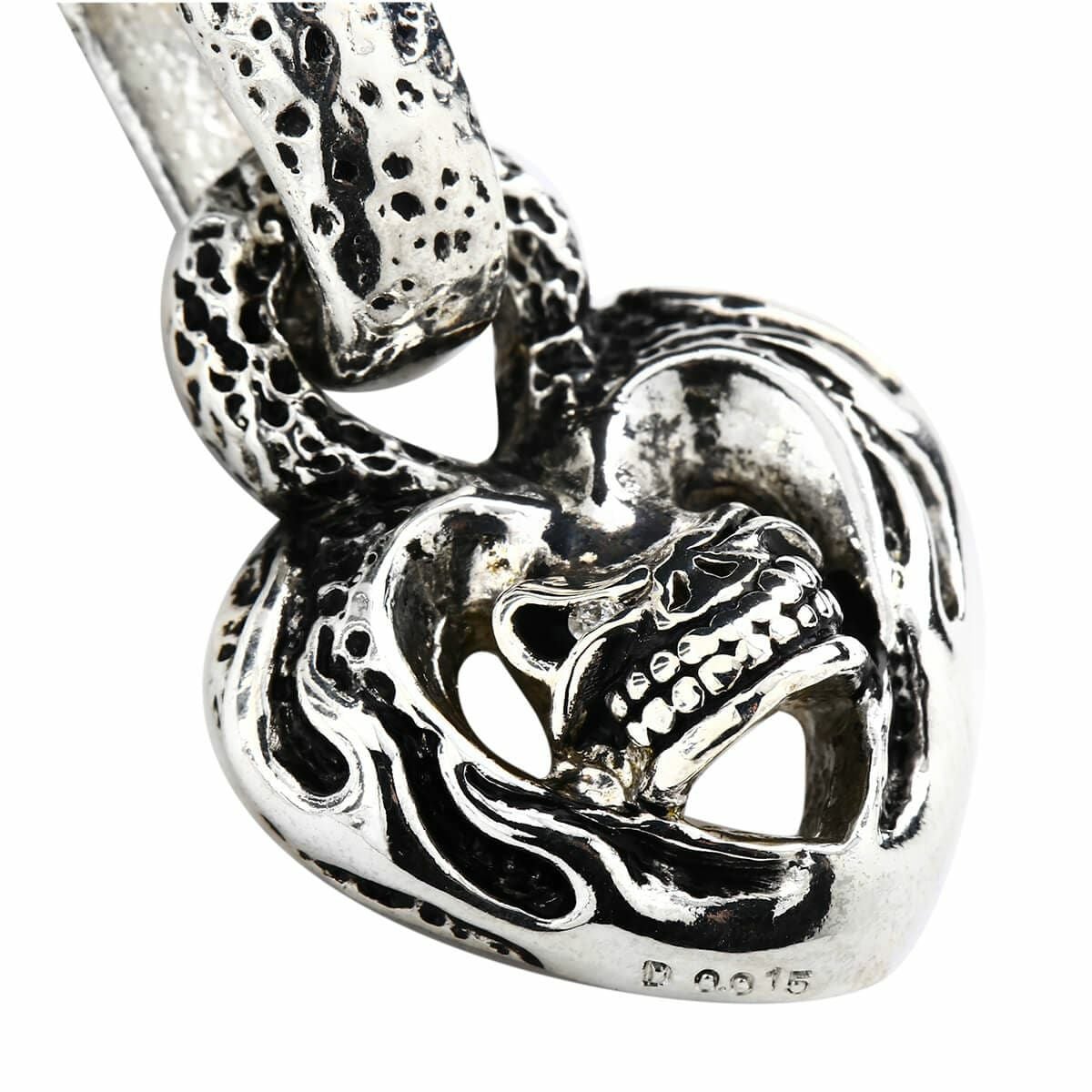 スターリンギア フレームハートペンダント w/スカル w/ダイヤ