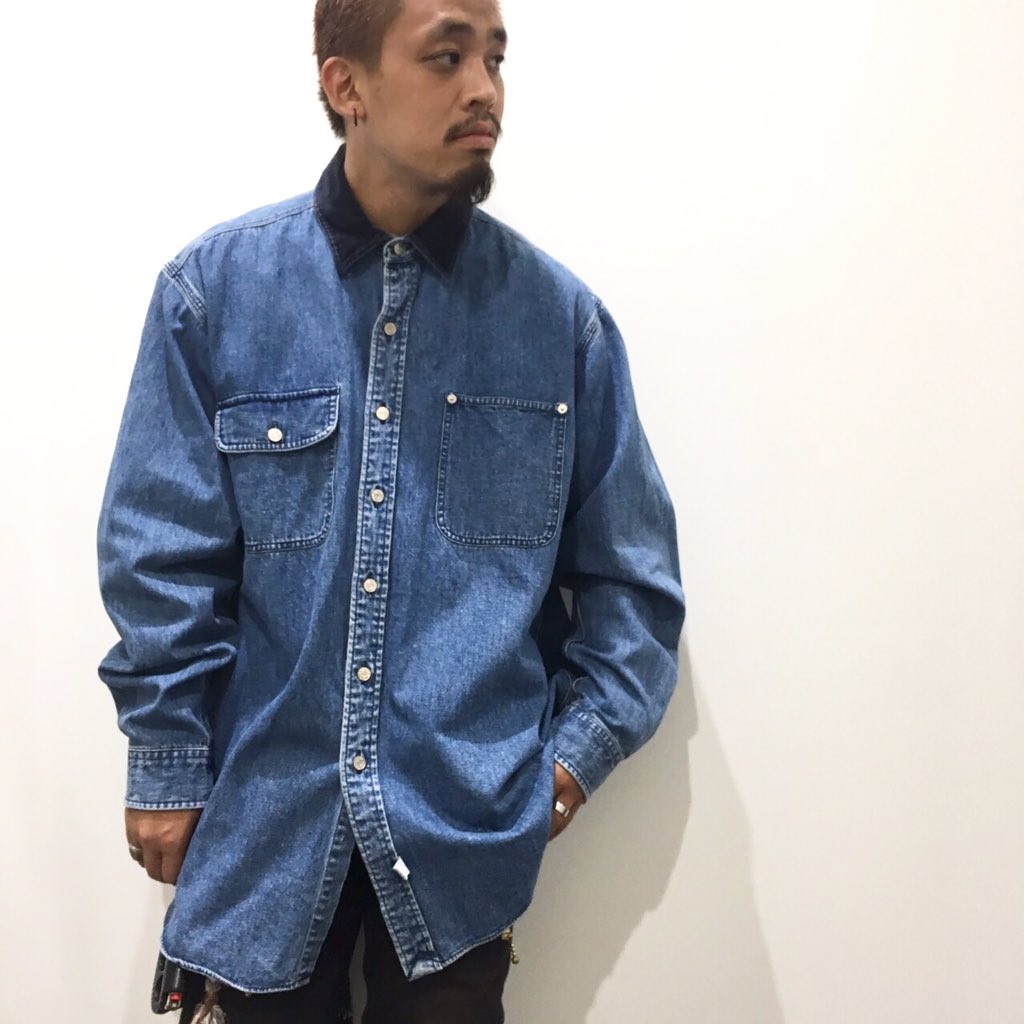 チェックガウン×ラルフローレン×デニムシャツ×アディダス×ナイロン