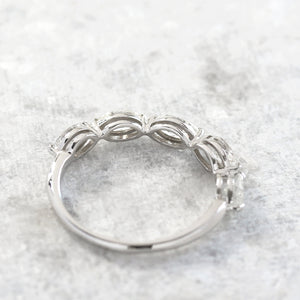 マーキスカット ダイヤモンド ハーフエタニティリング PT – JaMais Jewelry