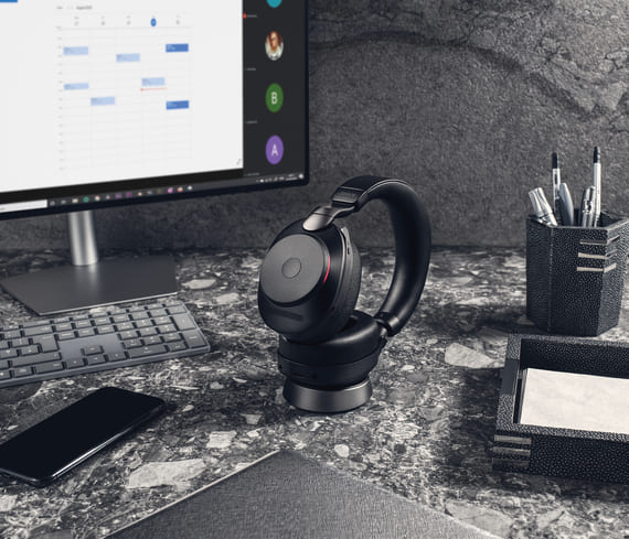 Jabra Evolve2 85 MS Stereo USB-A Stand Black - Jabra x JADE