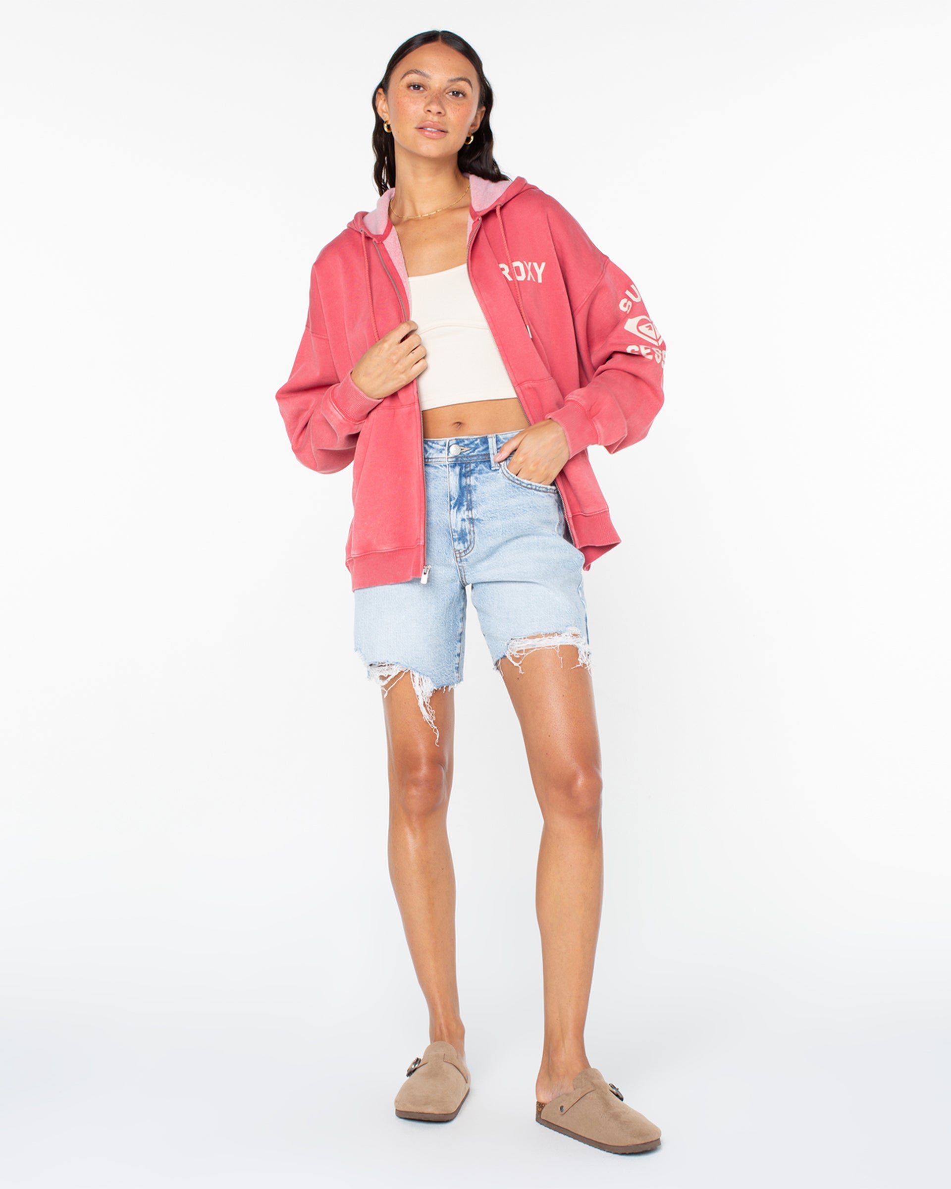 Lineup Oversized Zip-Up Hoodie - Pink – Jack's Surfboards