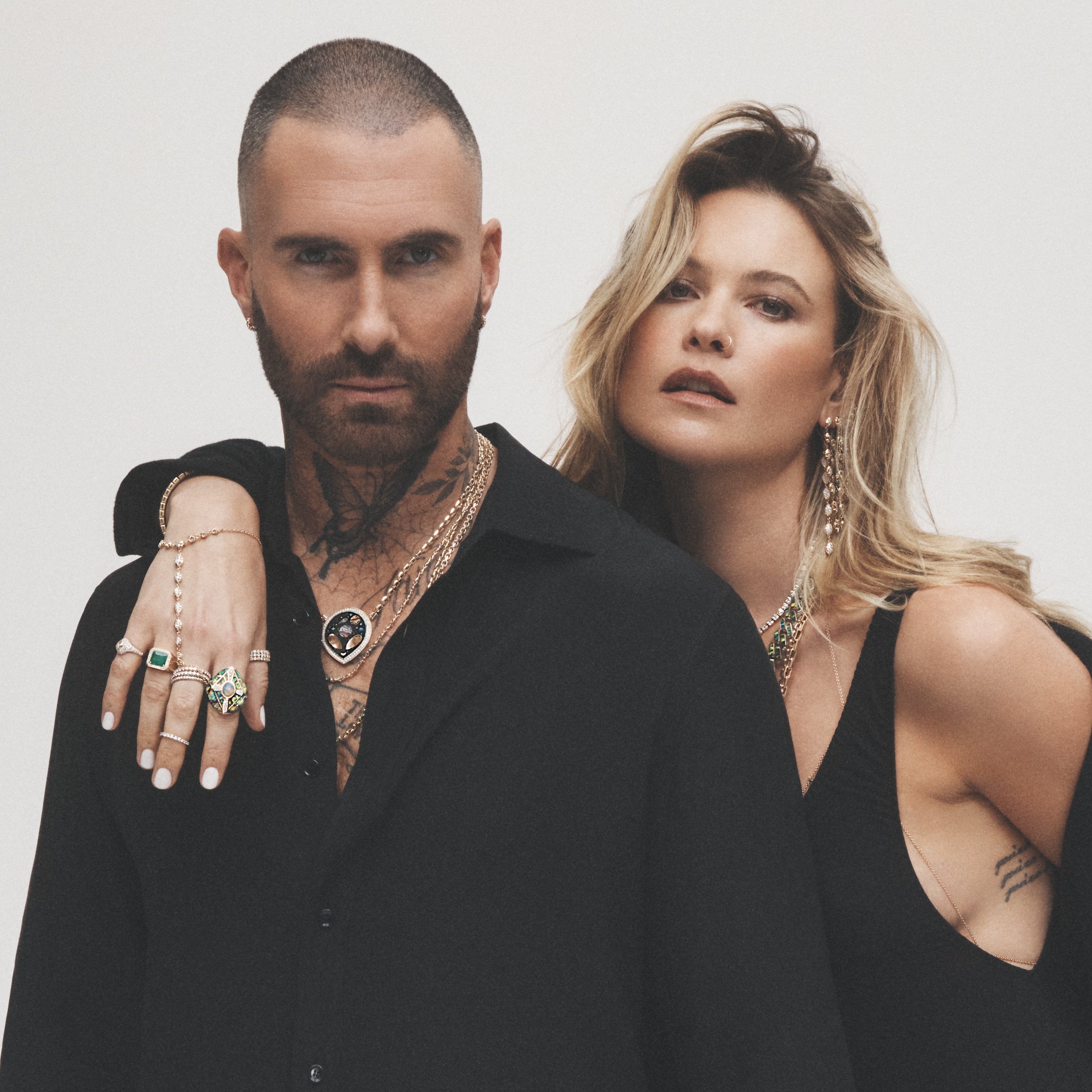 Large Pave Onyx + Pearl Alien Galaxy Inlay MOE Chain Necklace