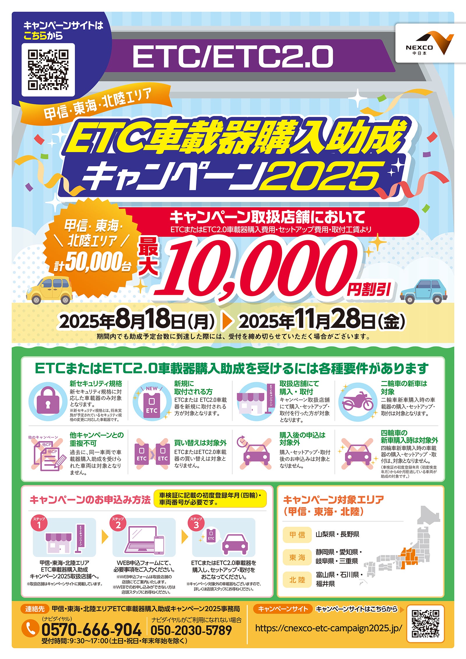 全国対象、最大1万円割引！ NEXCO3社のETC車載器購入助成キャンペーン
