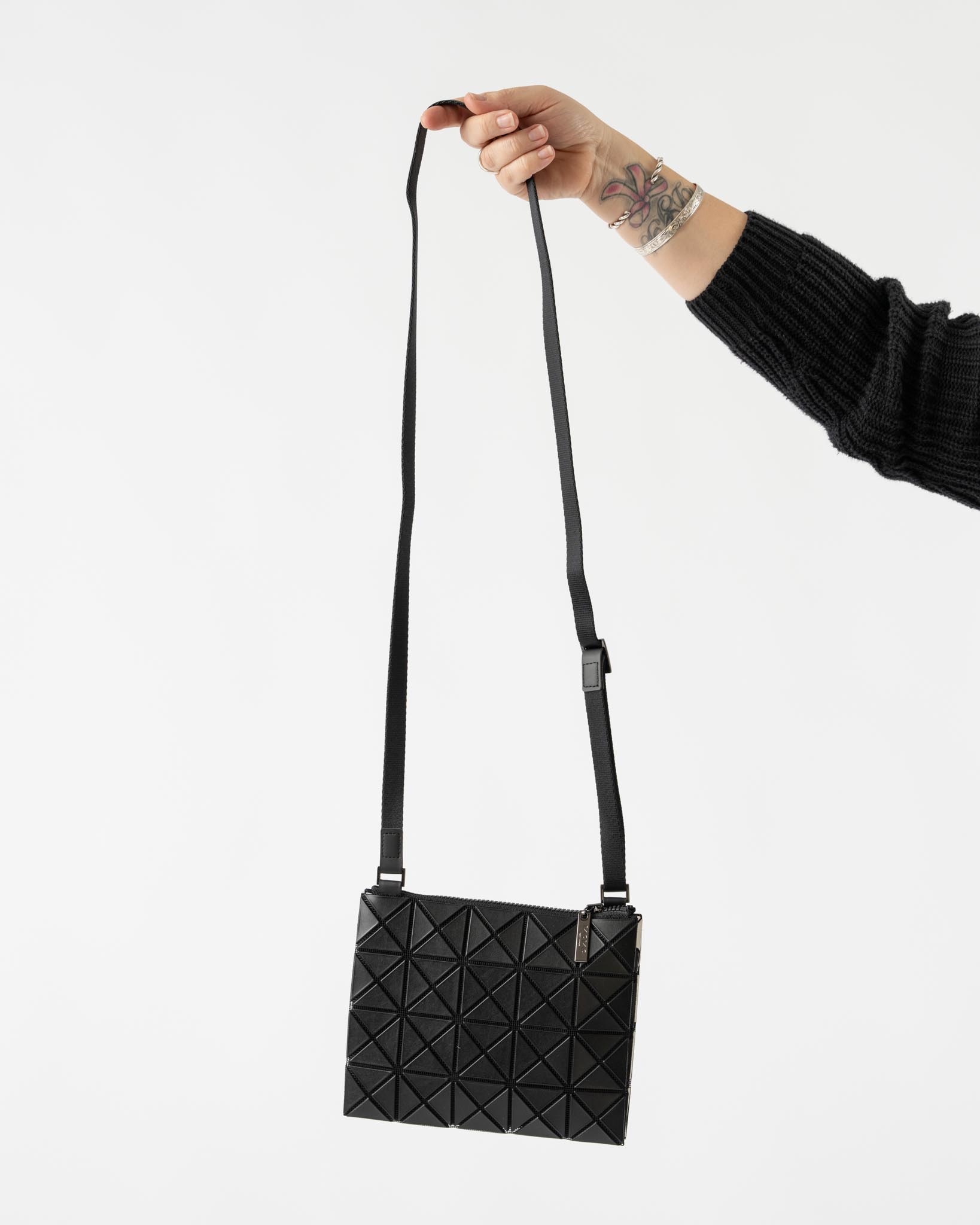 Bao Bao Duo Geometric Crossbody Bag in White x Black Curated at