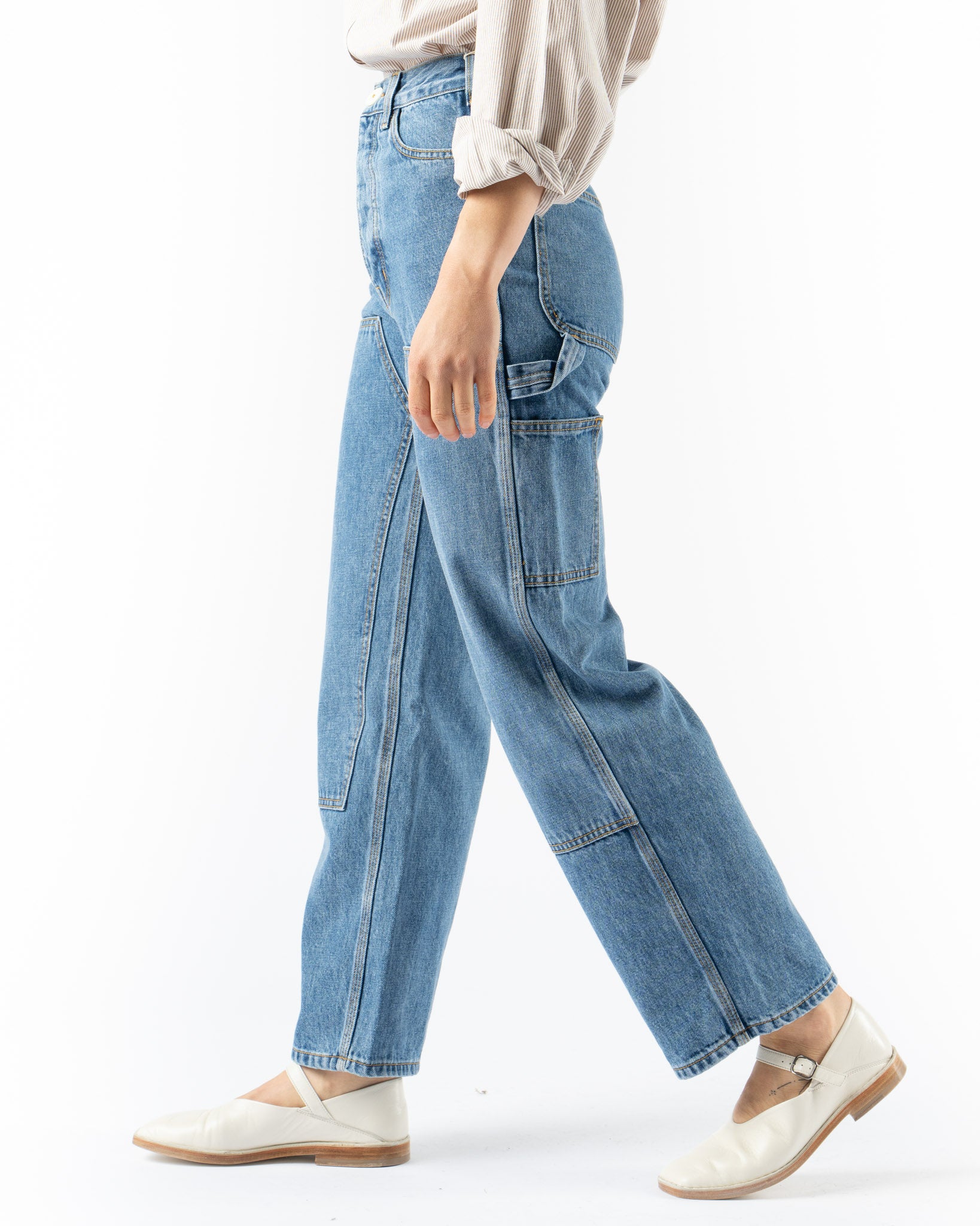 Jesse Kamm Patchfront Handy Pant in Cowboy Blue Curated at Jake