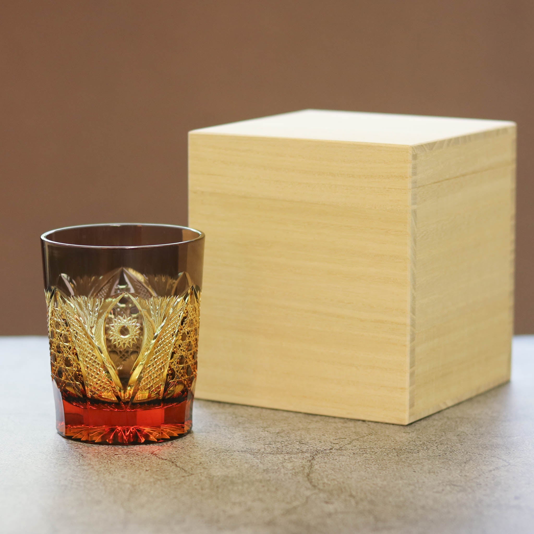 綾ガラス グラス | 綾切子 オールドファッション | 琥珀 パープル