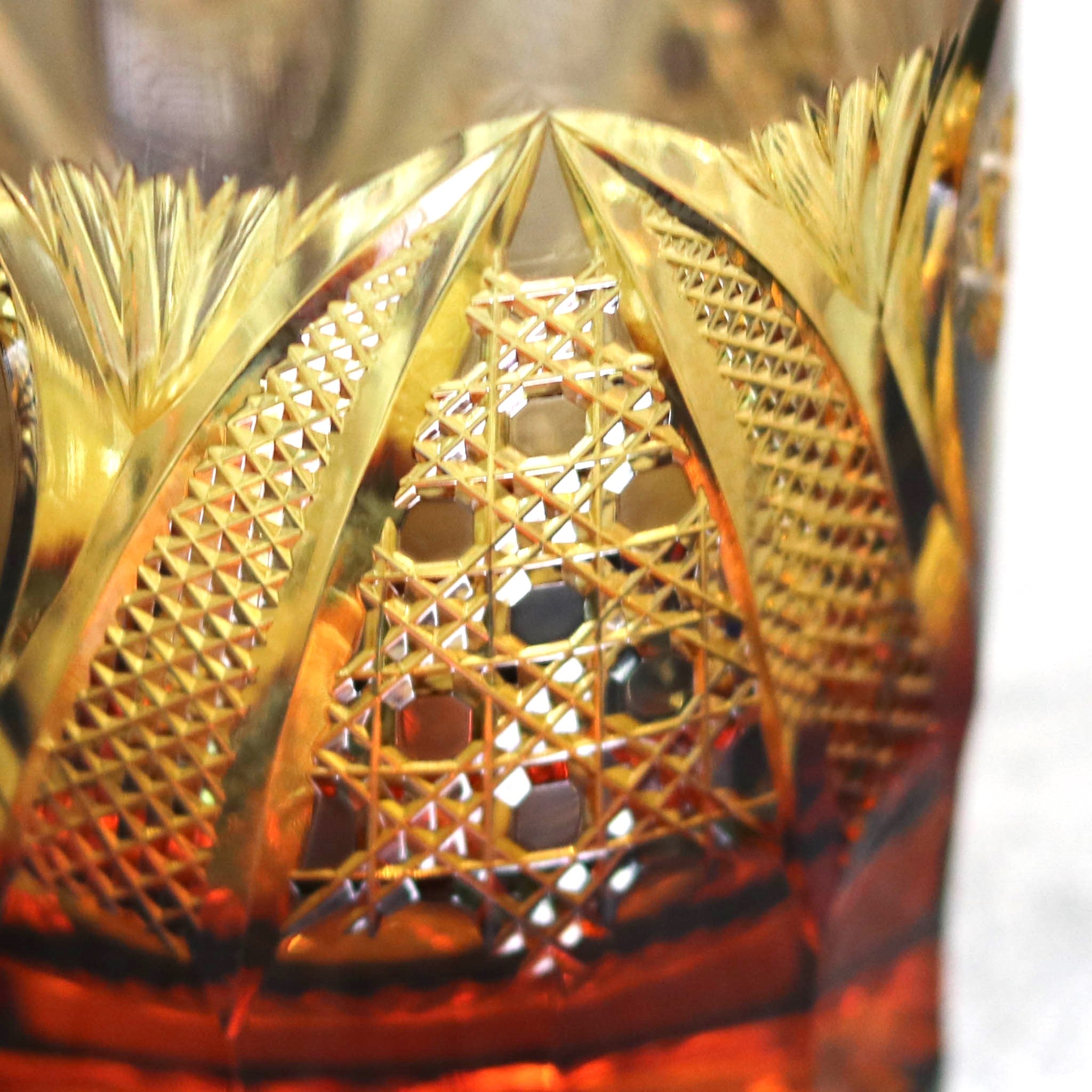 綾ガラス グラス | 綾切子 オールドファッション | 琥珀 パープル