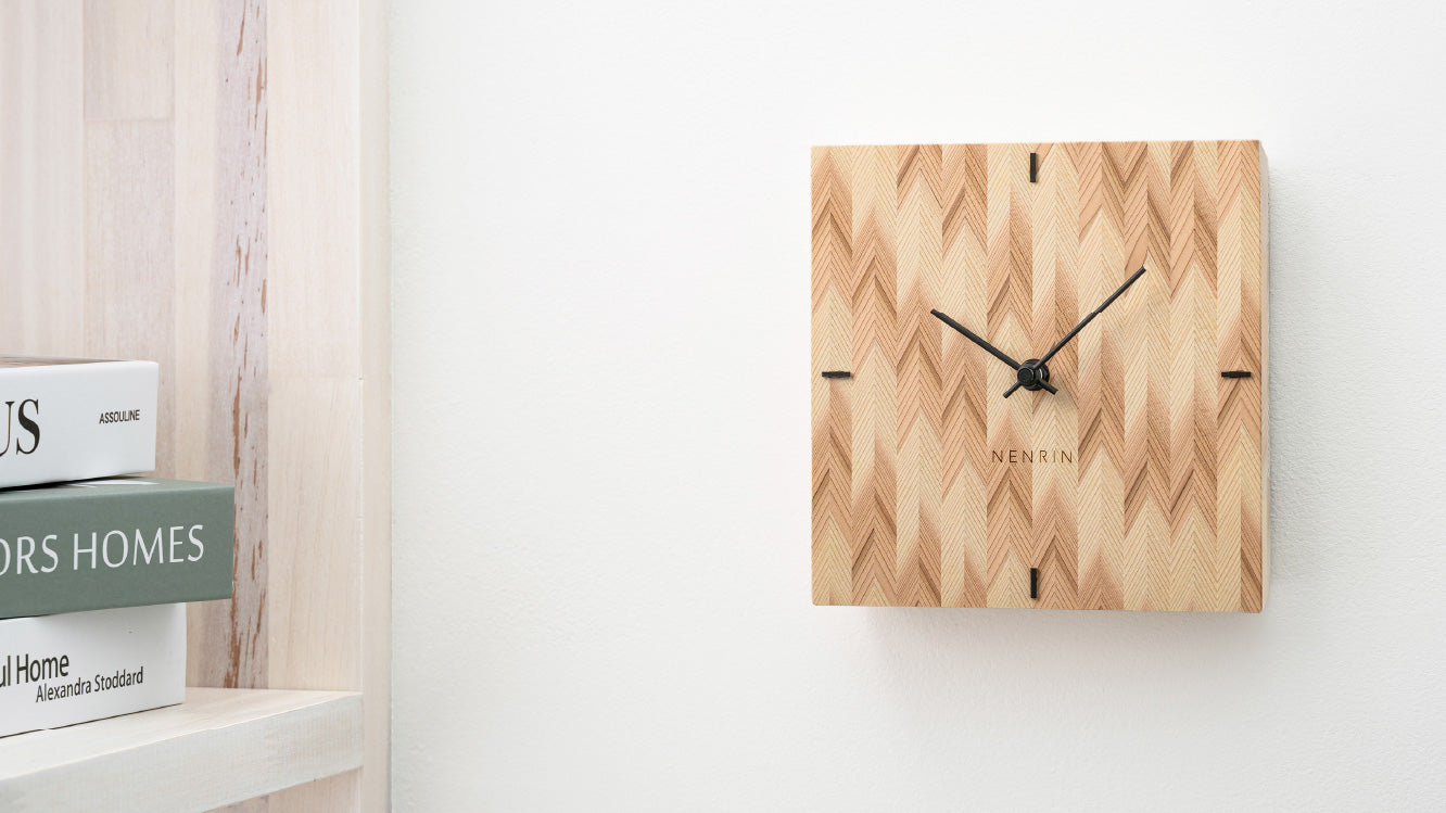 木工製品 時計 | NENRIN CLOCK 175 | 矢絣 | ミマツ工芸