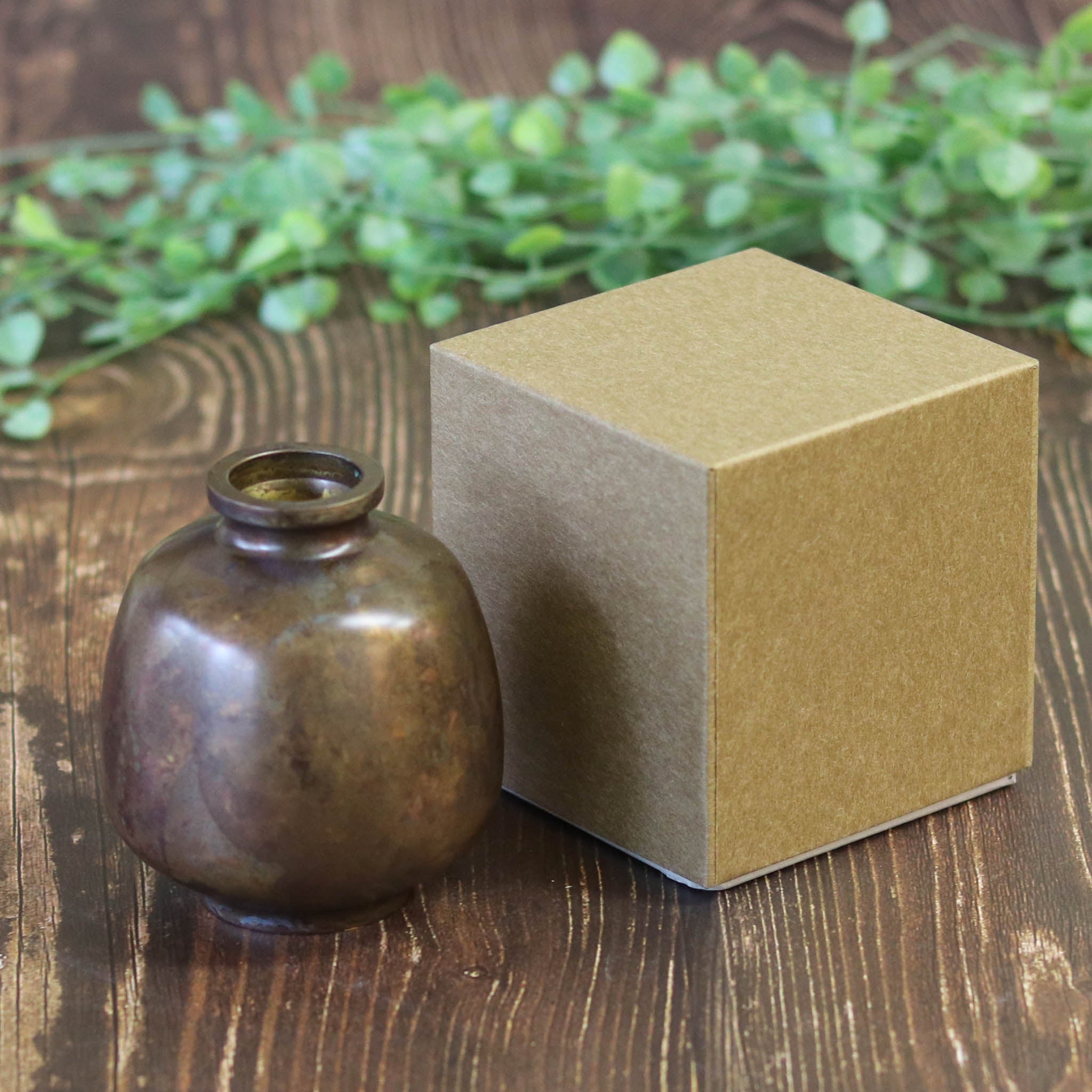 高岡銅器 花器 | 花みつぼ | 斑紋孔雀色 | 松美堂