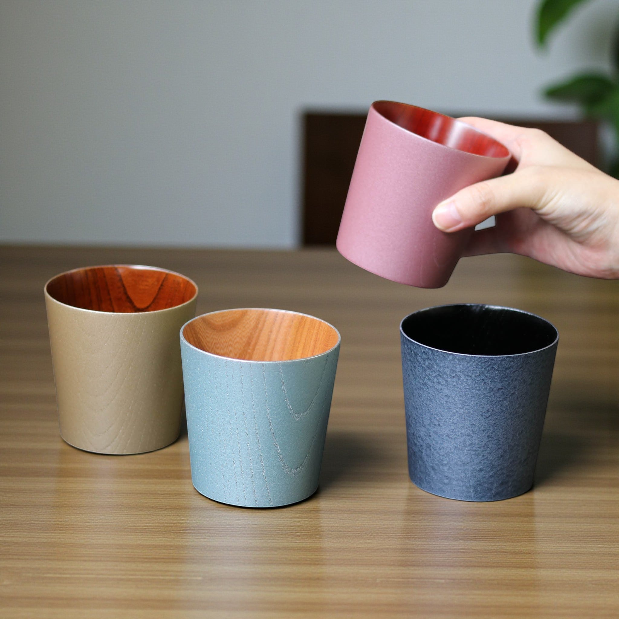 山中漆器 お椀 | うつろいカップ | クールブラック 黒摺 | 浅田漆器工芸