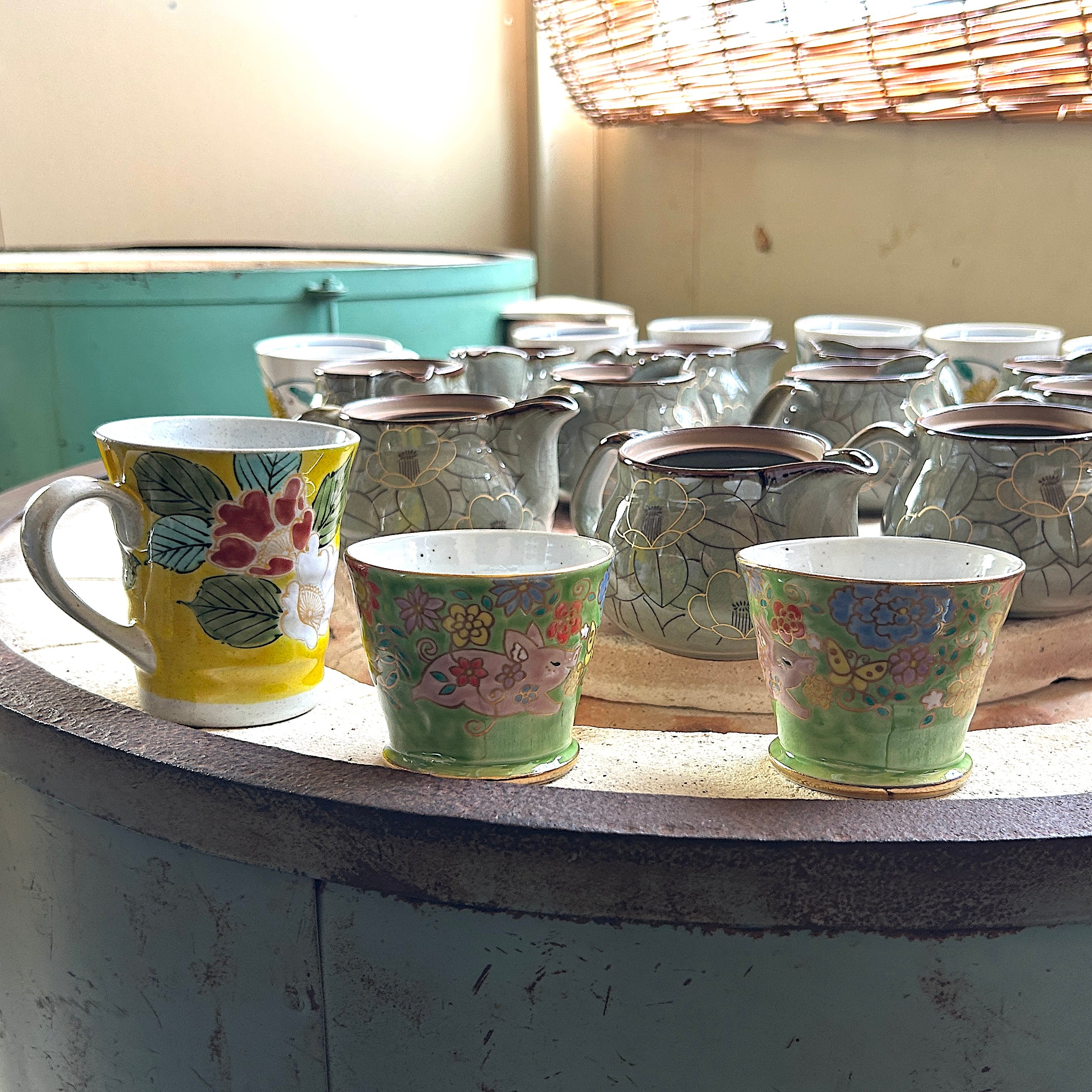 九谷焼 カップ | 花きらり | 白兎 | 美山窯