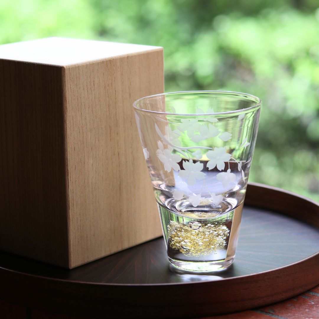 江戸切子×金沢金箔 | タンブラー | 華桜 -hanazakura- | 日本工芸堂