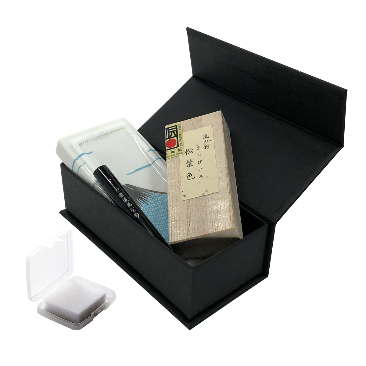 有田焼 ポータブル書道セット | 花陶硯 プチ硯セット | 富士山 | よしだ書