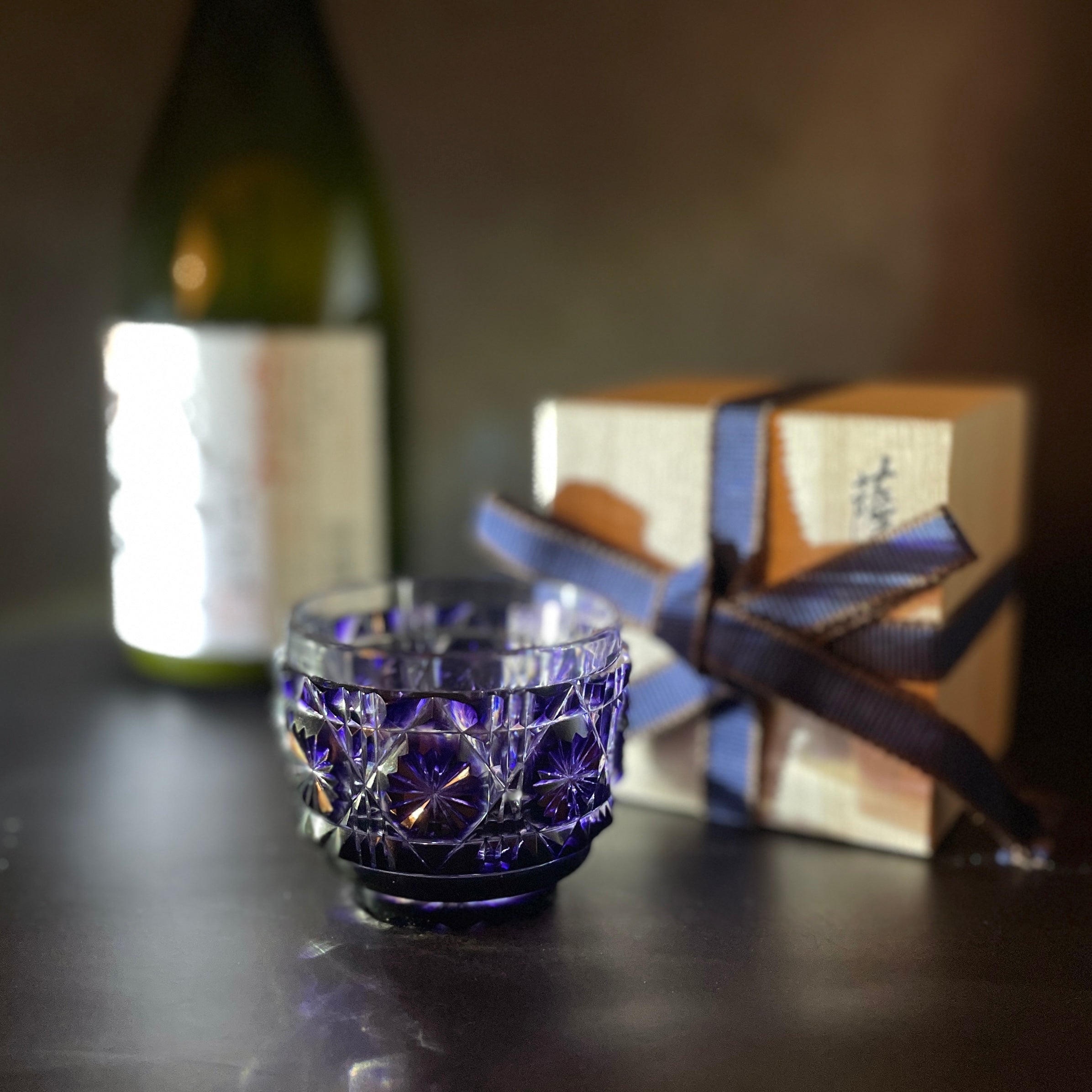 薩摩切子 冷酒おちょこ | 伝匠猪口 | 金紫 | 薩摩びーどろ工芸