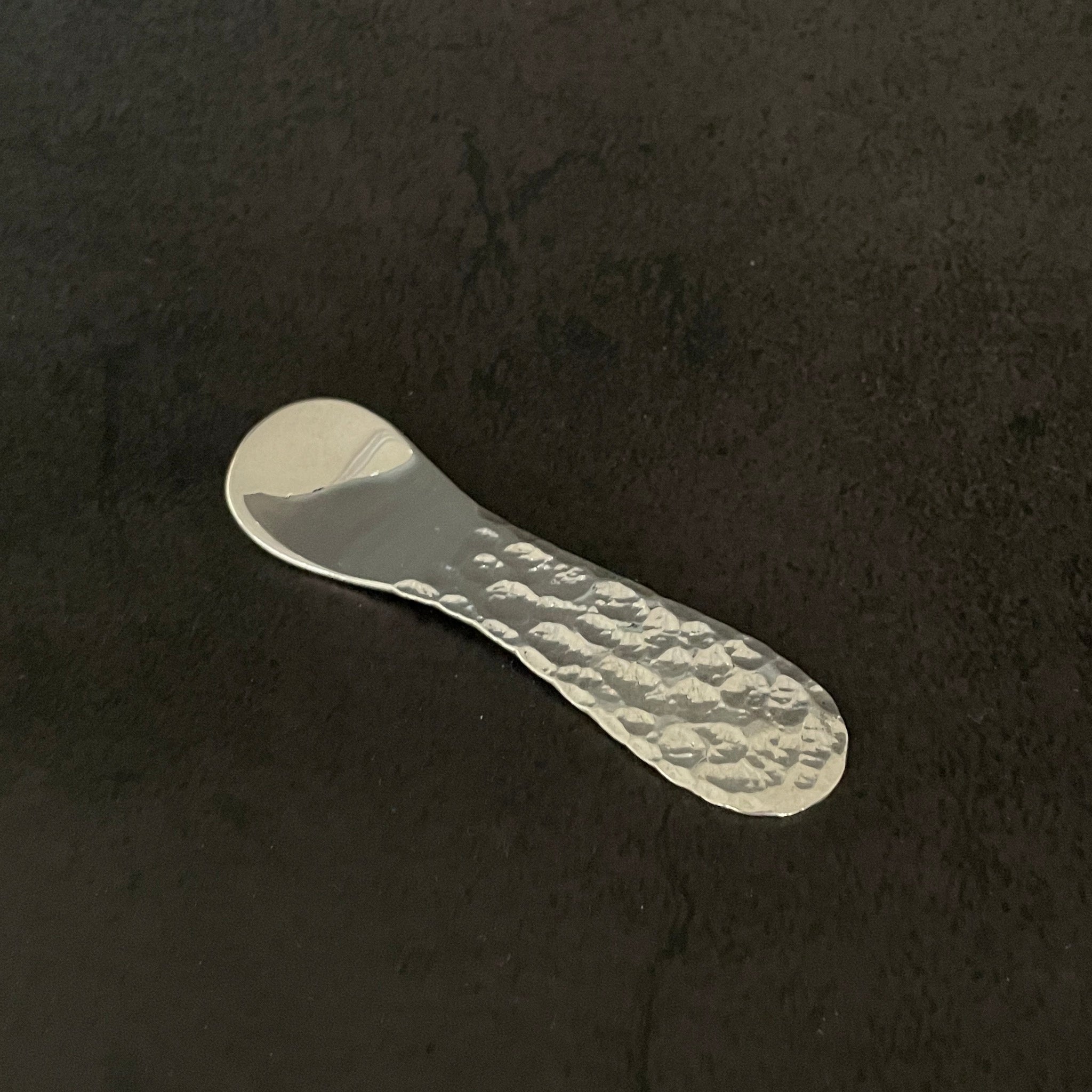 東京銀器伝統工芸士 上川宗達 | ピュアシルバーアイススプーン | 純銀縁鎚