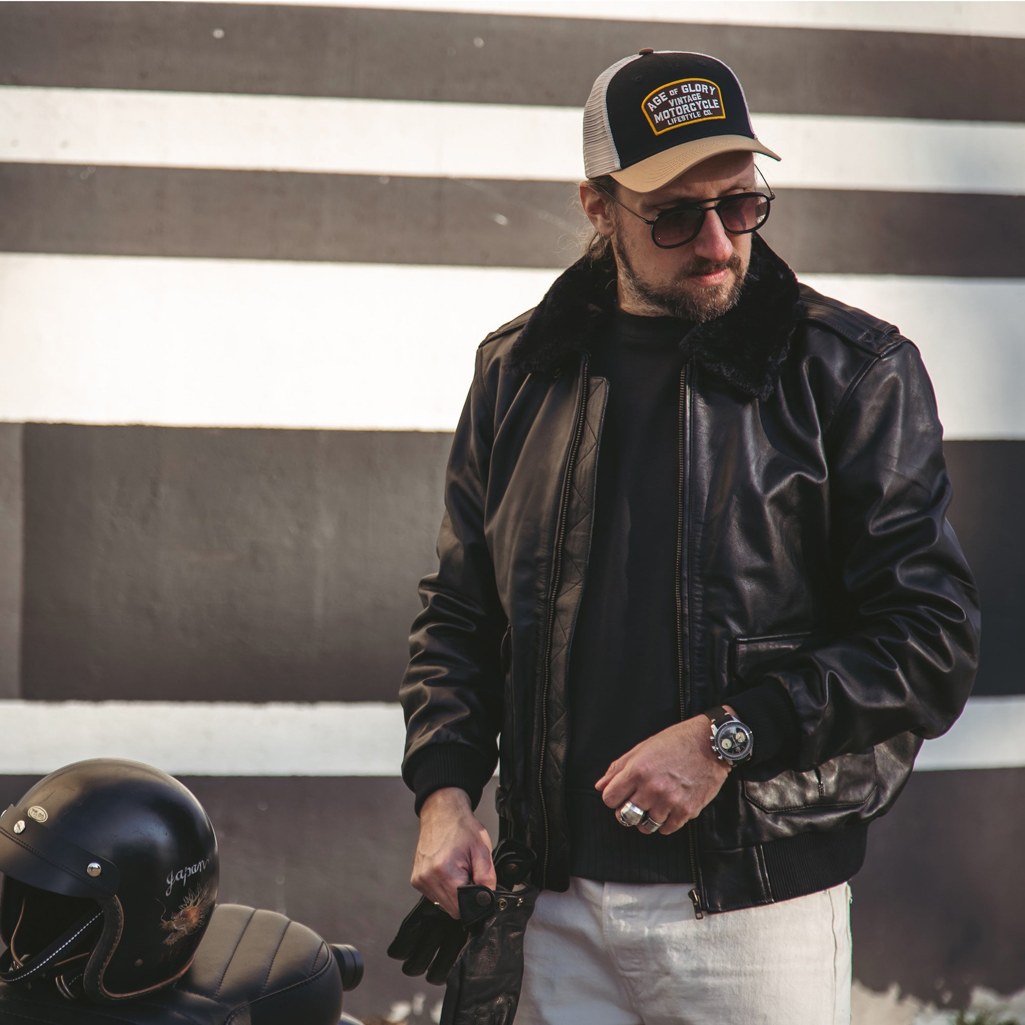 試着無料】エイジオブグローリー コックピット ブラック - バイク用