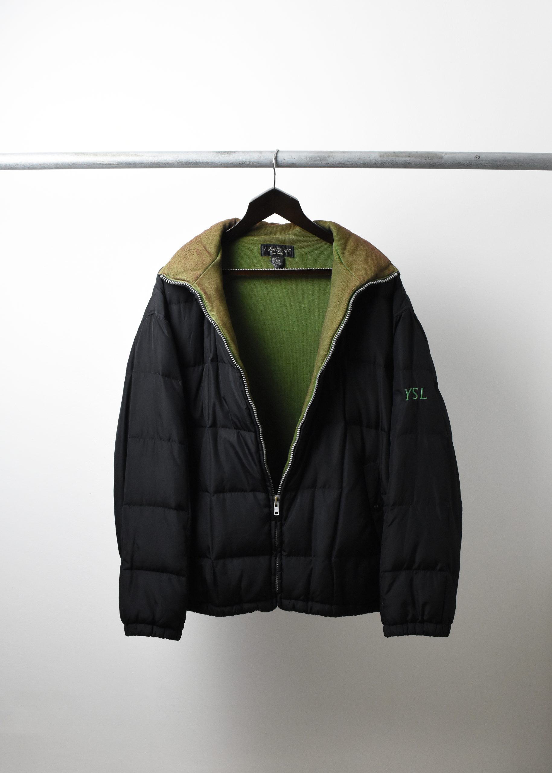 YVES SAINT LAURENT (YSL) NYLON QUILT DOWN JACKET (XL) - Jazzy Badger