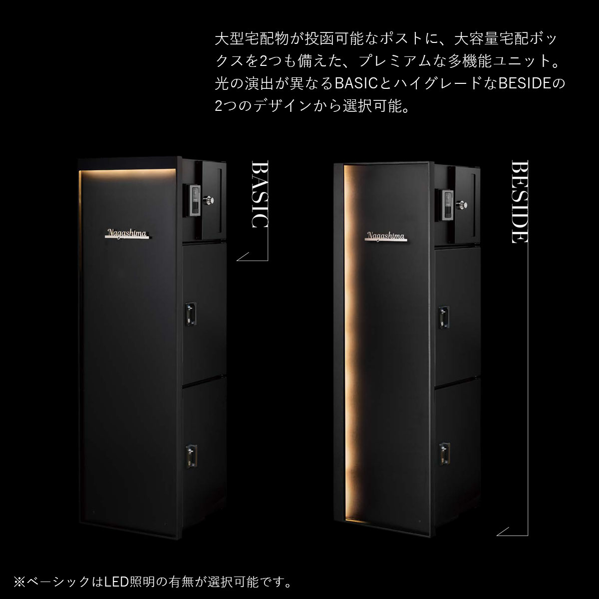 門柱ユニット ヴェリータNX ベーシック LED無し （宅配ボックス2個 +