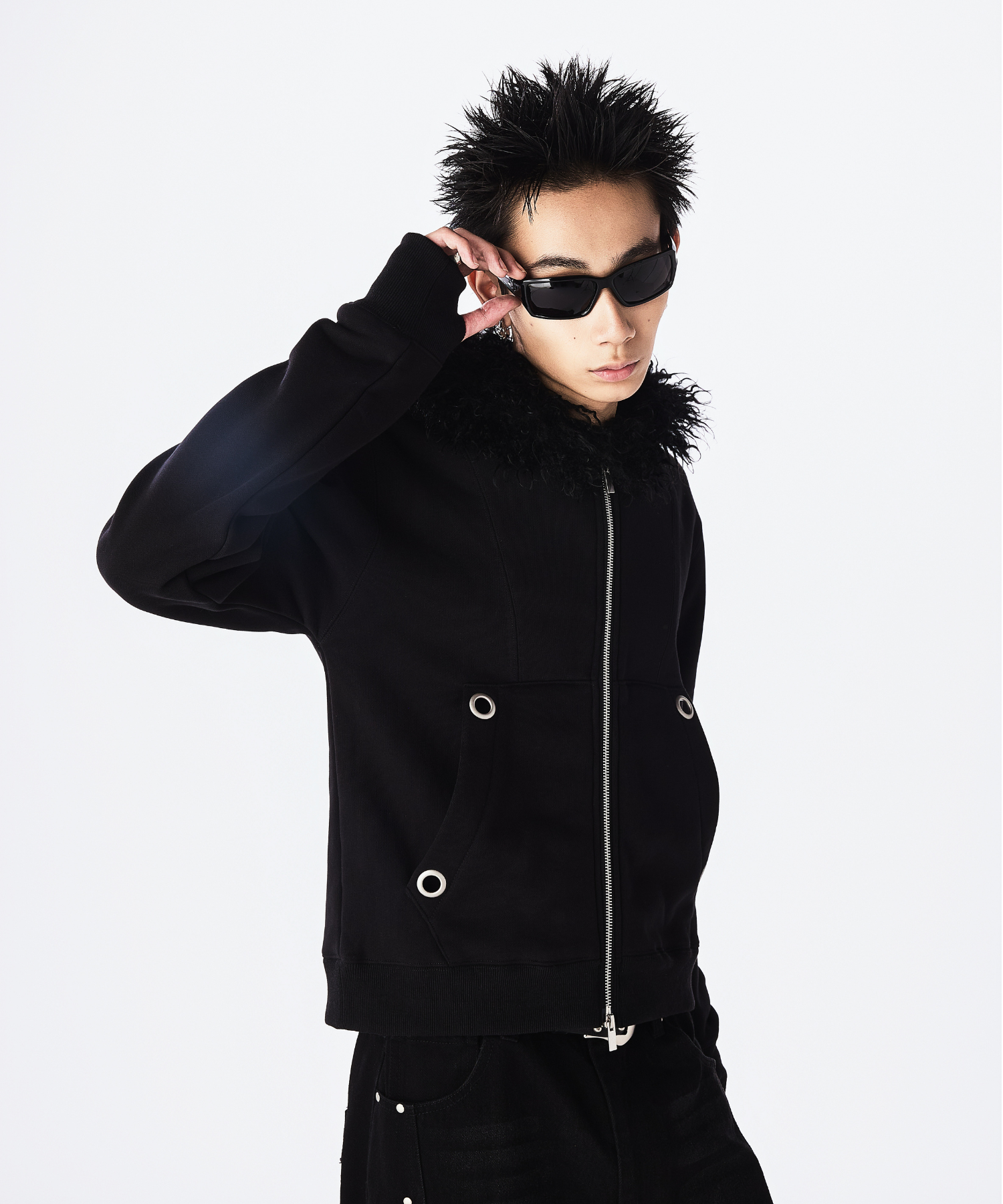 Fur Hood Zip Hoodie – Jent Louis