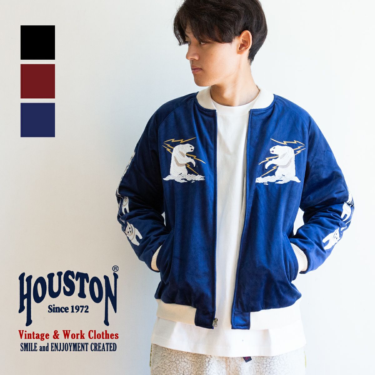 HOUSTON ヒューストン 】 VELVETEEN SOUVENIR JACKET (ALASKA) 別珍