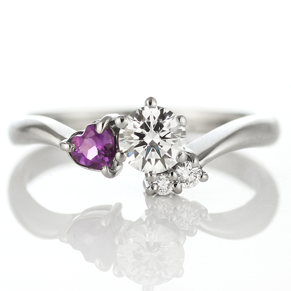 ダイヤモンド リング 指輪 プラチナ リング アメジスト | H15-35062